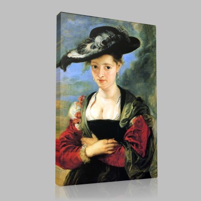 Rubens-Portrait of Suzanne Fourment the Straw hat Stampa su Tela