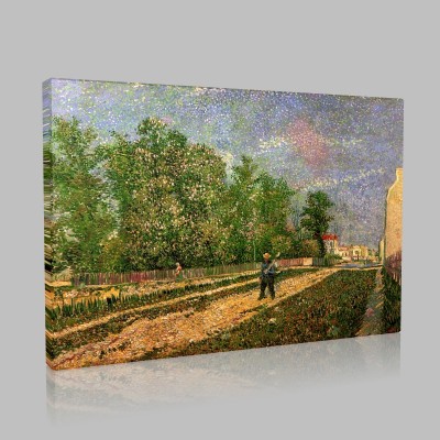 Van Gogh-Landscape Workers Stampa su Tela