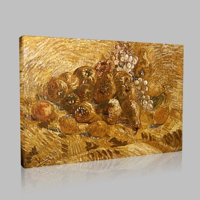 Van Gogh-Nature morte avec Coings et Citrons Stampa su Tela