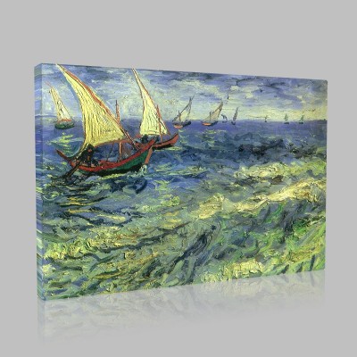 Van Gogh-Seascape at Saintes-Maries Stampa su Tela