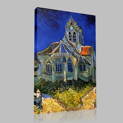 Van Gogh-The Church of Auvers-on-Oise Stampa su Tela