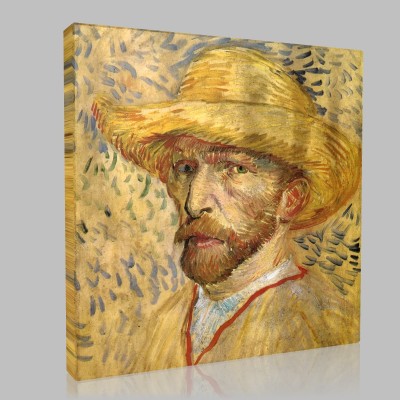 Van Gogh-Self Portrait au chapeau de feutre Stampa su Tela