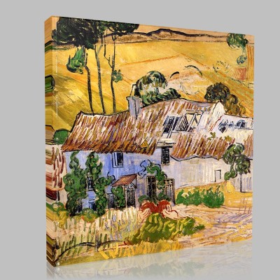 Van Gogh-Thatched roofs Stampa su Tela