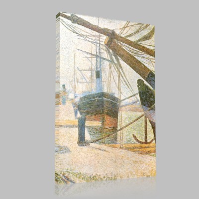 Georges-Pierre Seurat-Coin d'un Bassin à Honfleur Stampa su Tela