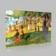 Georges-Pierre Seurat-One Sunday afternoon with the Large-Bowl overall Study Stampa su Tela