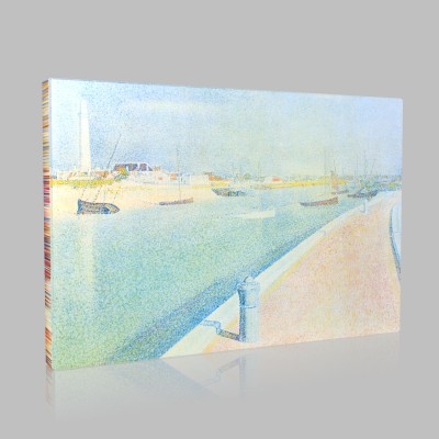 Georges-Pierre Seurat-The channel of Gravelines Small Port Philippe Stampa su Tela